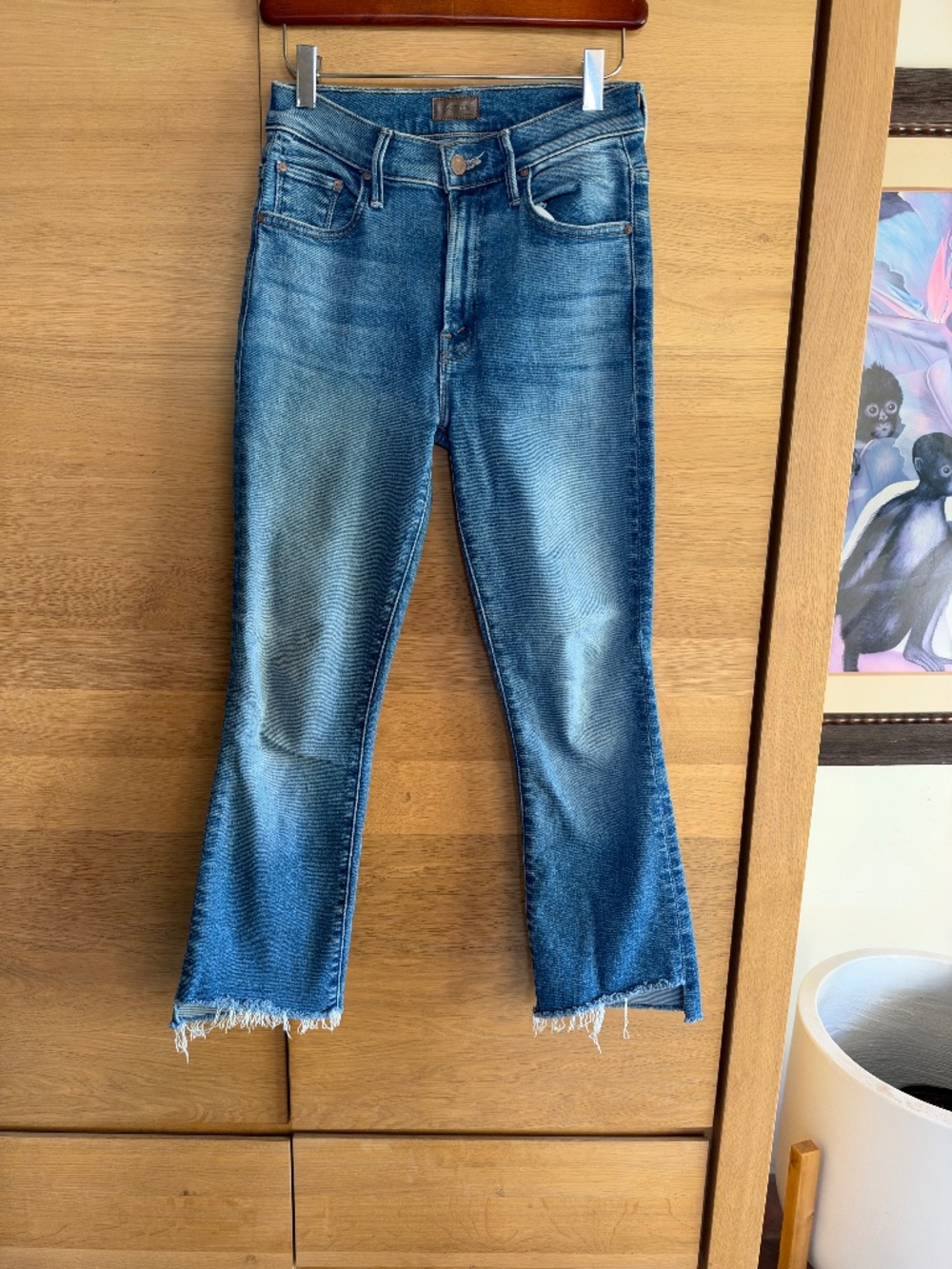 Mother Cropped Distressed Jeans